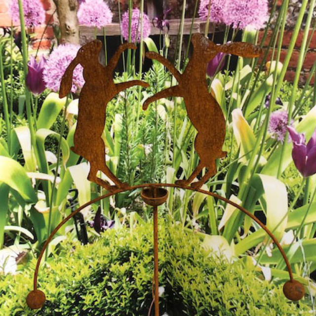 Boxing Hares Double Ball Wind Spinner/Rocker